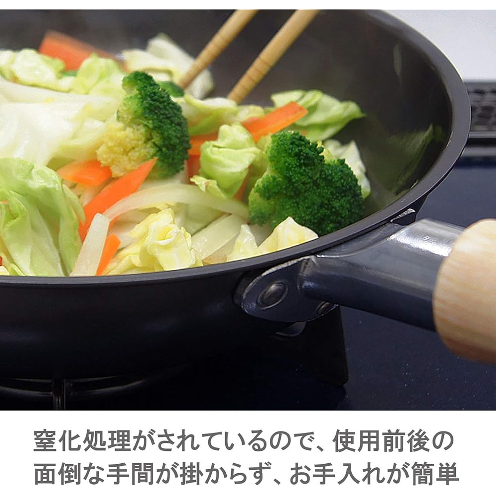 Urushiyama Metal Industry Stir-Fry Pot, Frying Pan, Deep 28cm, IH Compatible, Made in Japan, Ironworks TSO-W28
