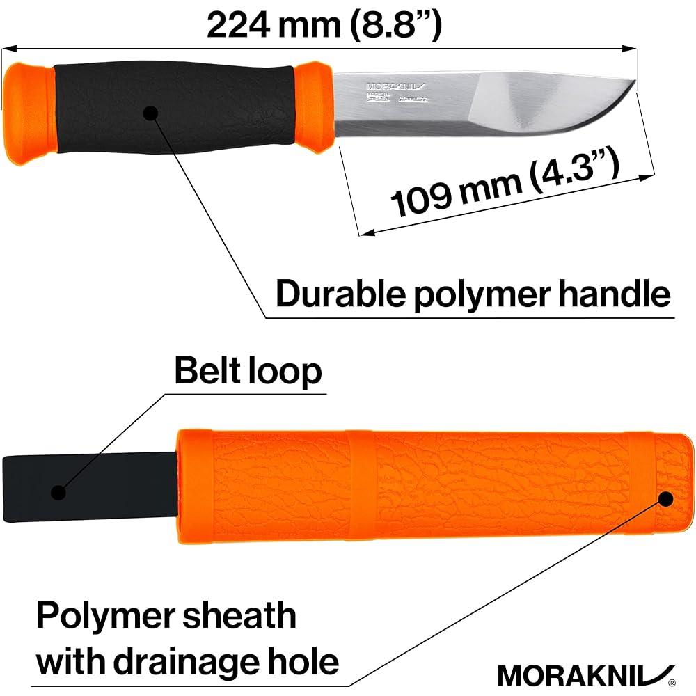 Morakniv Morakniv Morak 2000 Stainless Steel Outdoor Knife Camping Knife (Orange)