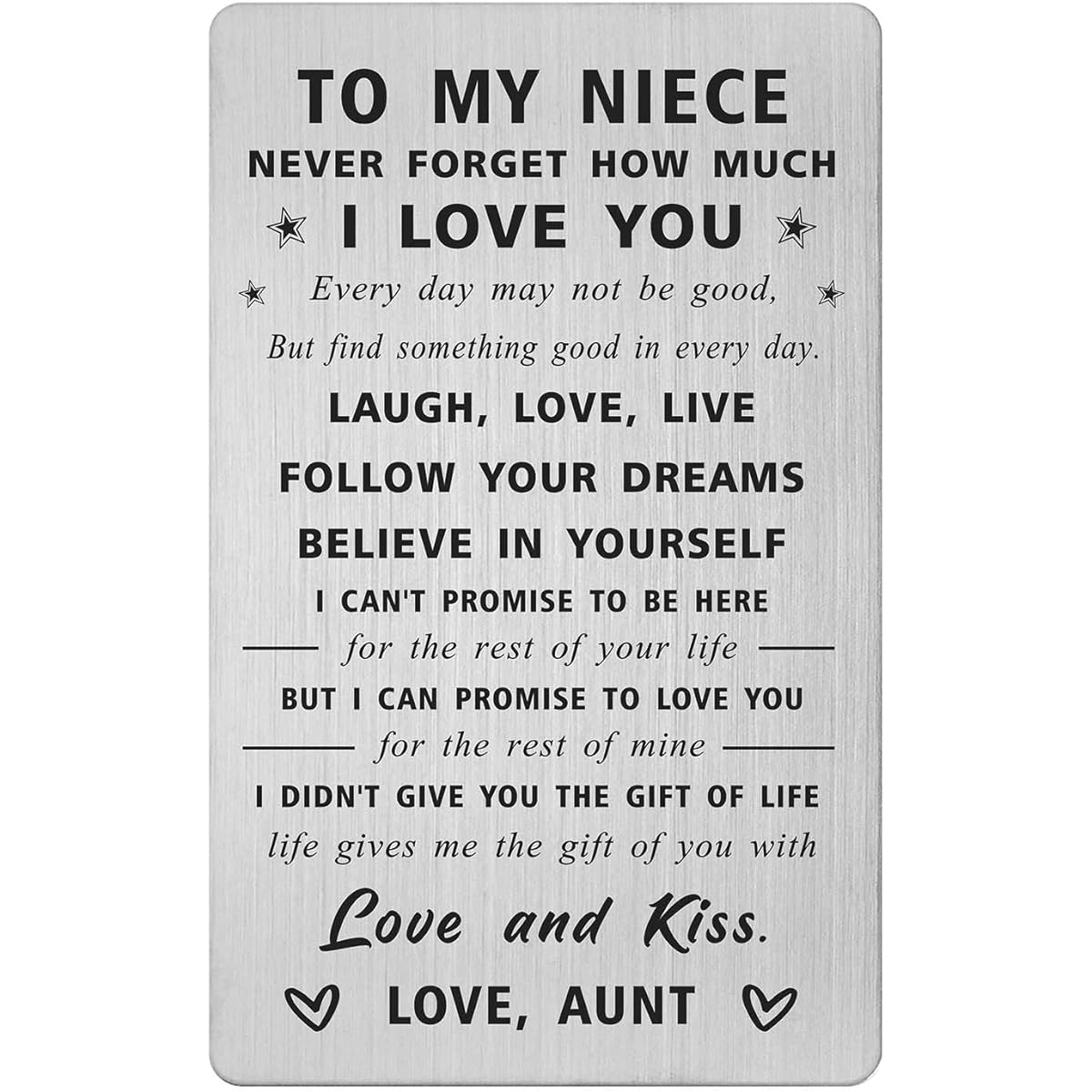 Suoegigs Niece Birthday Card from Aunt to Auntie Favorite Gift Card Niece Graduation Gift 2023 Christmas Gift for My Baby Niece Adult from Auntie