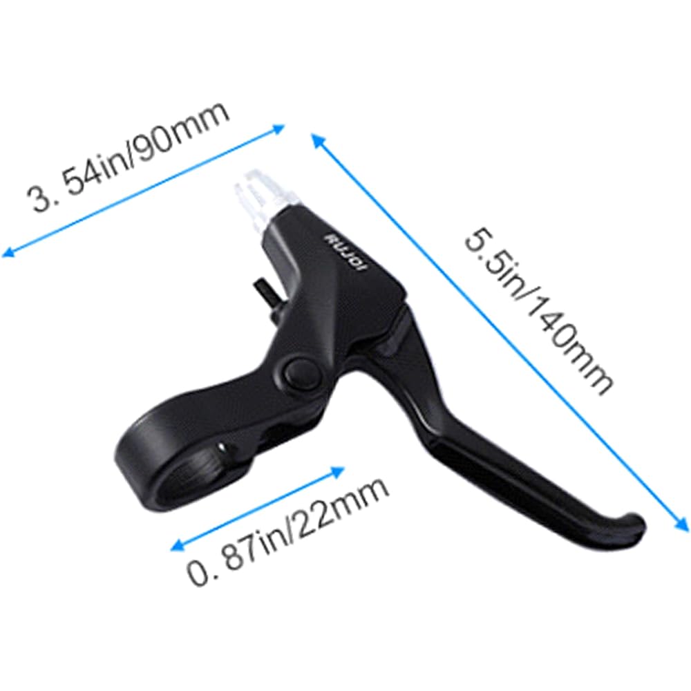 RUJOI Bicycle Brake Lever Set, 1 Pair Aluminum Alloy Bicycle Brake Handle 2 Sets with Bicycle Brake Cable Wire and Housing for Mountain Bike MTB Road Bike Folding Bicycle Diameter 2.2cm