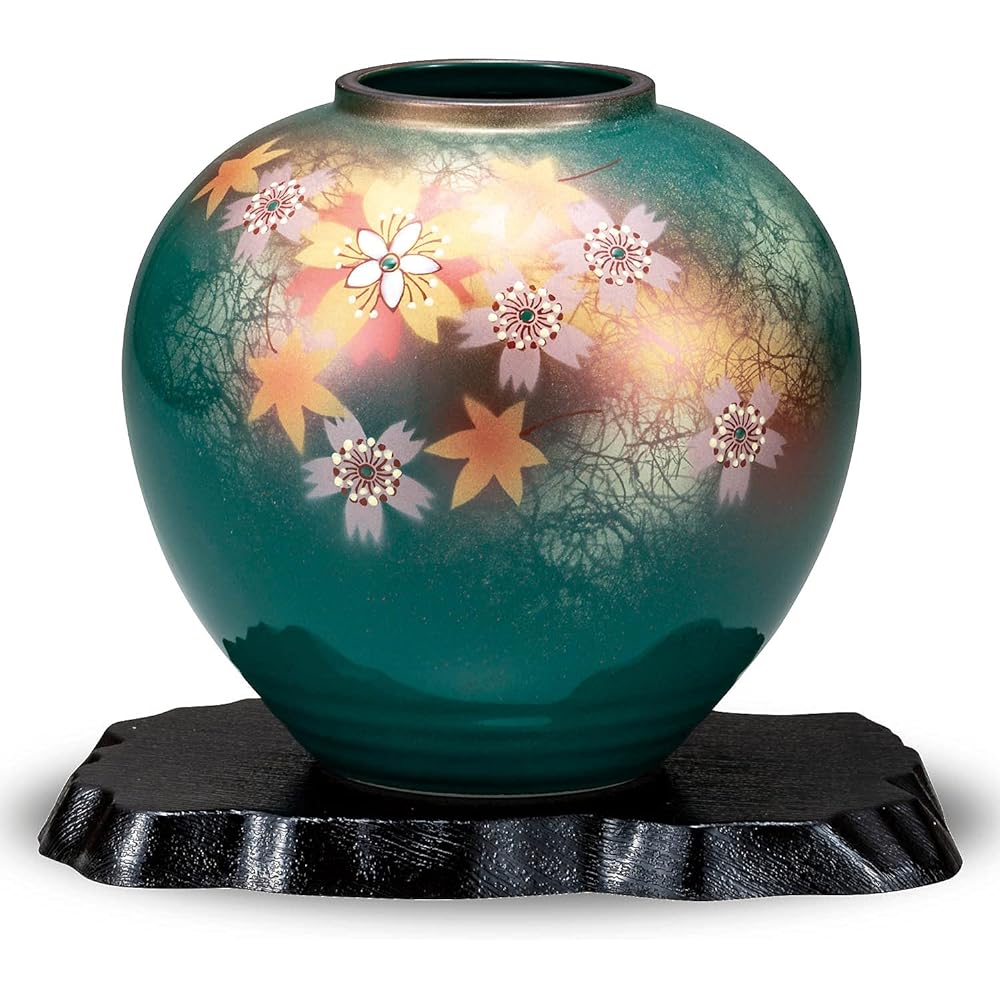 Vase Stylish Pottery Kutani Ware Hanamai Vase Ornament Brand Made in Japan