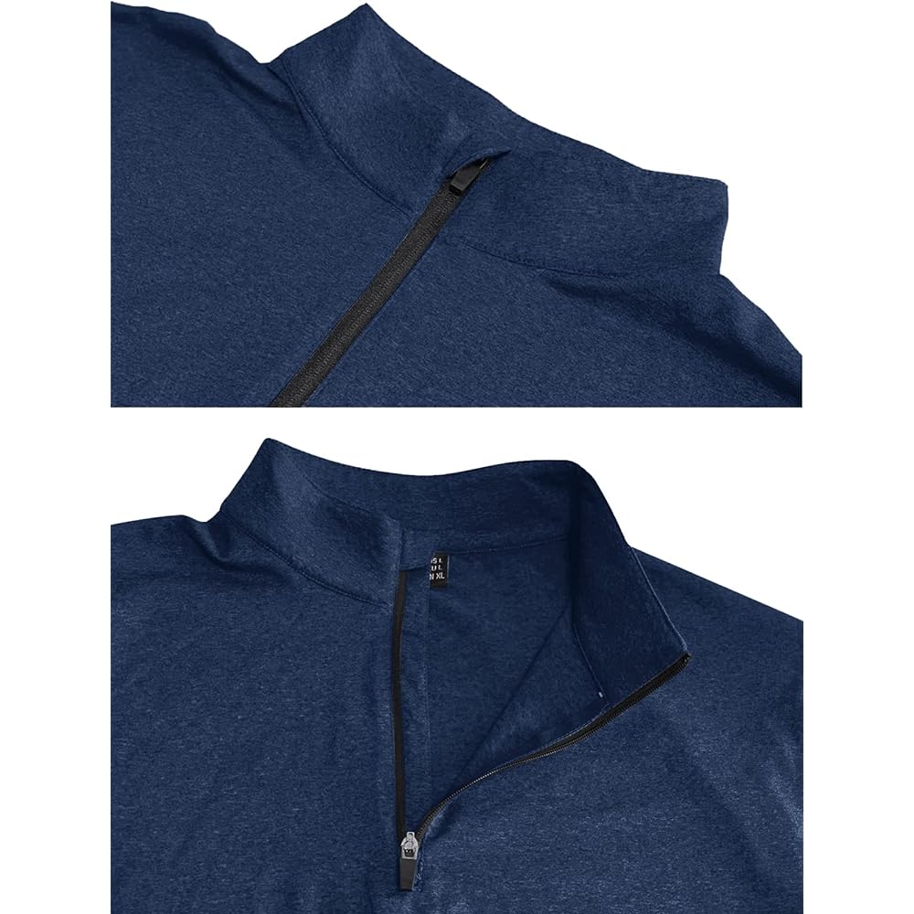 [TACVASEN] Long Sleeve Men's Sweatshirt Hoodie 1/4 Zip Pullover Sports Thin Brushed Lining Cation Fabric Running Outdoor Spring Autumn Winter