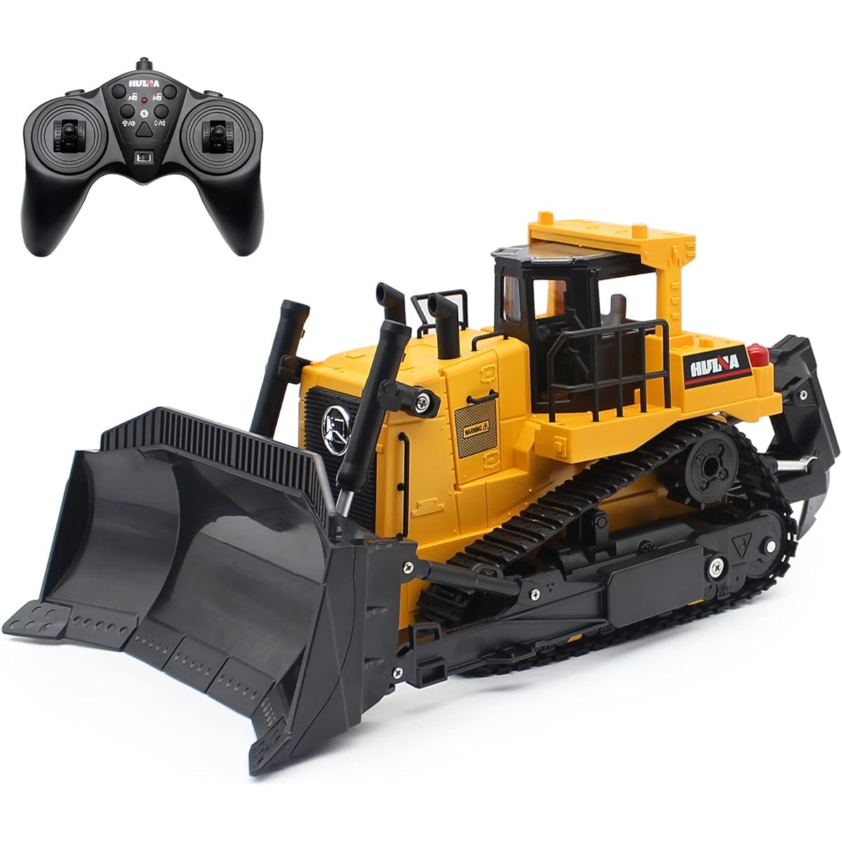 Dollox Remote Control Bulldozer 1/16 RC Front Loader Tractor Toy 2.4Ghz RC Construction Vehicle RC Dozer Toys for Boys Adults 11 Channel Truck Dozer Car with Lights & Sounds for Kids