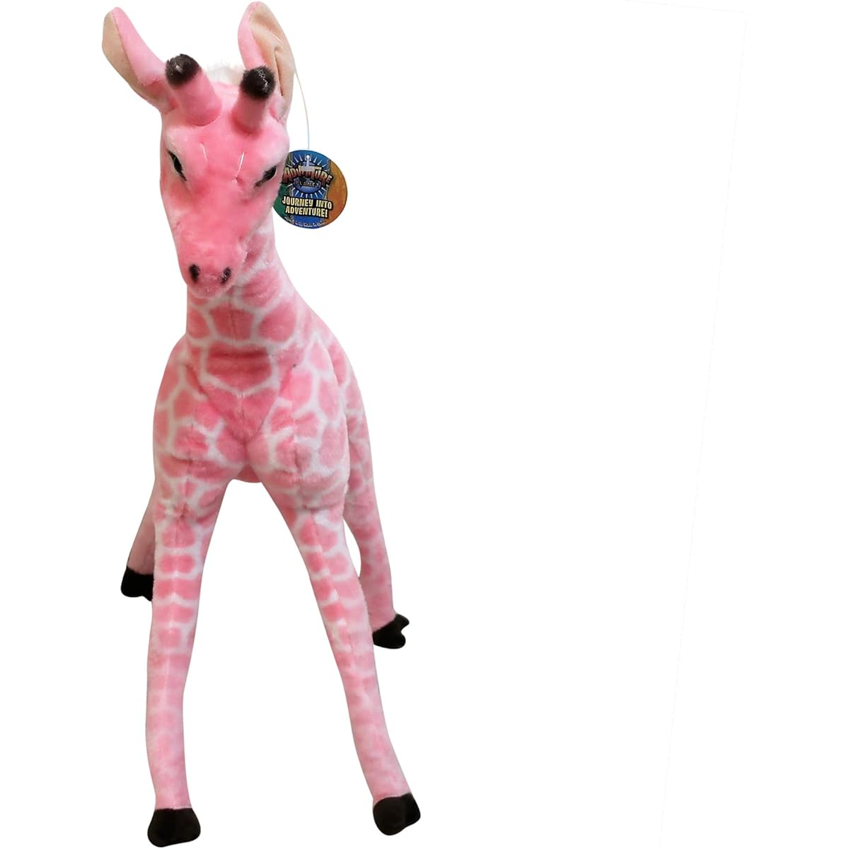 Forest & Twelfth Standing Pink Giraffe Kids 30" Tall Stuffed Animal Giraffe Soft Cozy Plush Toy with Moving Neck