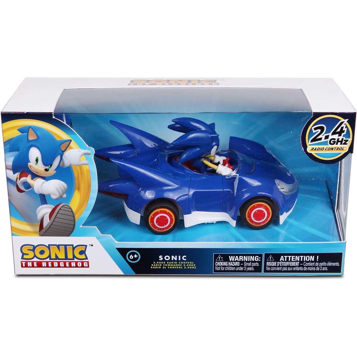 Sonic & Sega All-Stars Racing RC: Sonic - NKOK (681) 1:28 Scale 2.4GHz Remote Control Car 6.5" Compact Design Sega Sonic the Hedgehog Battery Powered Ages 6+