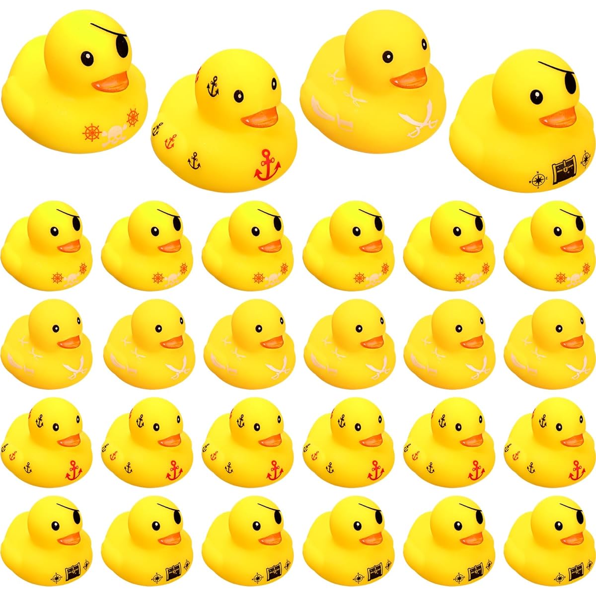 Libima Pirate Rubber Ducks, 2" Mini Pirate Rubber Duckies Pirate Bathtub Toys, Yellow Cute Duck Pool Bathtub Toys for Pirate Party Supplies Theme Party Celebration Carnival Birthday Gifts (24 Pieces)