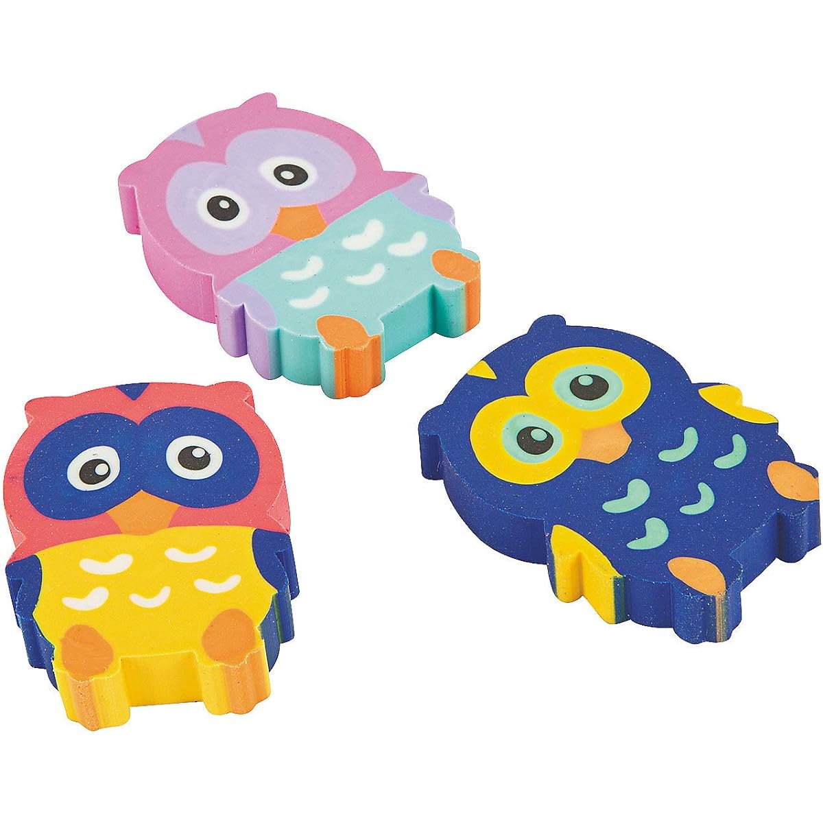 Owl Erasers 2 Dozen, Party Favors,birthday's Party Supplies,school Supplies,office Supplies, Toys