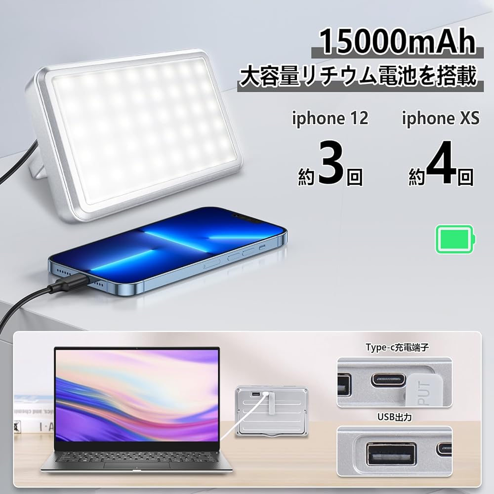 (2023 New Release) LED Lantern Light, Rechargeable, Outdoor Light, Camping Light, 15,000 mAh Power Bank Function, Ultra Long Illumination, Emergency SOS, Camping Lighting, IP65 Waterproof, Built-in