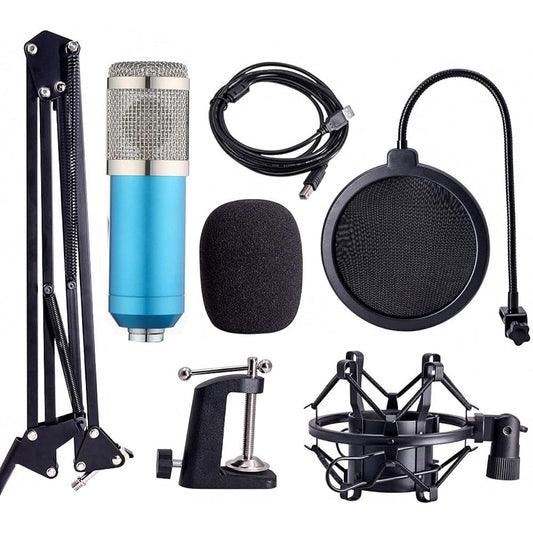 Aokicase Hanging Condenser Microphone Set 192KHz/24-bit Gaming Microphone USB Online Class Live Microphone YouTube/Tiktok/Ins/Podcast Recording Condenser Computer Desktop Microphone for Mac/PS4/PS5 (Blue)