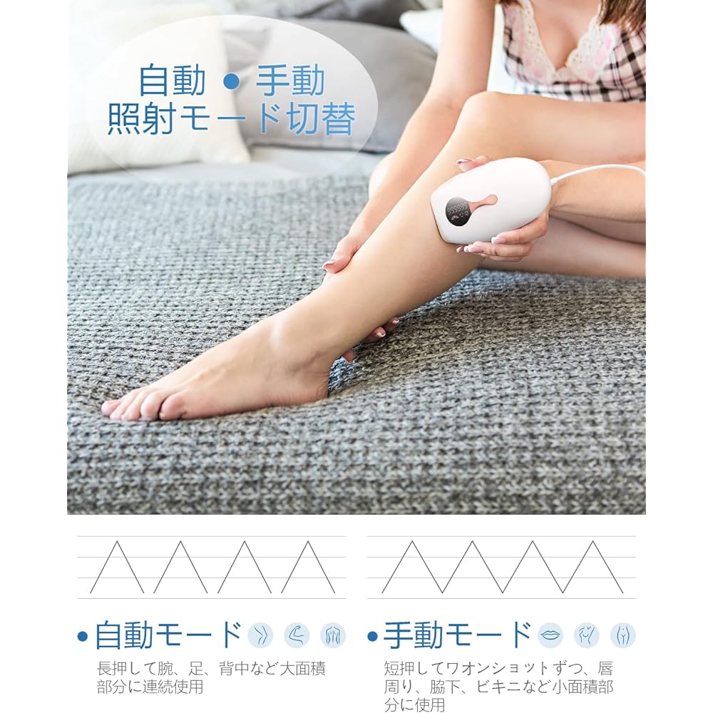 GOLDLEMON Hair Removal Device, Cold Sensation Hair Removal, IPL Light Hair Removal Device, 5 Levels Adjustment, 990,000 Times Irradiation, Light Epilator, Light Aesthetics, Face and Whole Body Hair Removal, Whole Body Unwanted Hair Treatment, Home Use, U