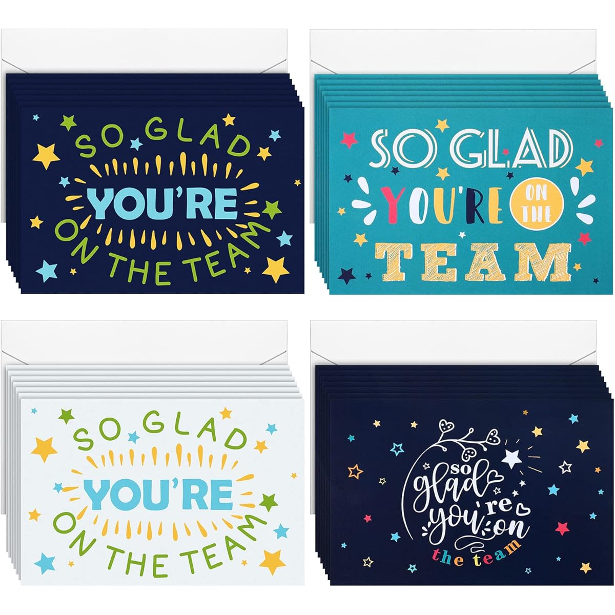 Employee Appreciation Cards with Envelopes Set of 100 Funny Work Greeting Cards Employee Appreciation Gifts Glad to Have You on Our Team Work Anniversary Cards with 100 Business Envelopes 7.8 x 6 Inch