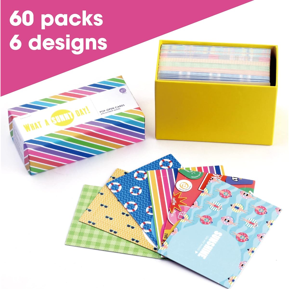 60 Pop Open Cards, Each with a Different Quote, Thank You Cards to Inspire Your Day