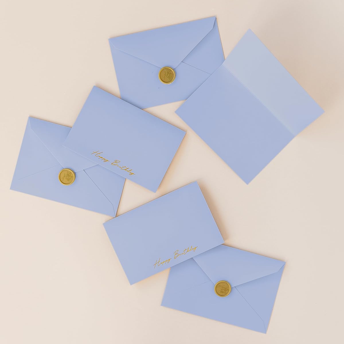 Karto Elegant Textured Birthday Cards for Men and Women, Gold Foil Happy Birthday Cards for Husband and Wife - Mom and Dad Birthday Cards for 50th, 60th, 70th, 80th - Trio Blue