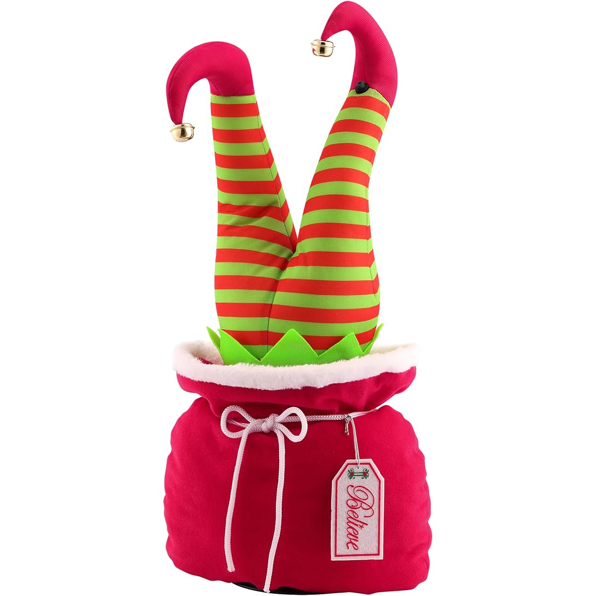 Mr. Christmas Mini Animated Kicker in Bag 10" Elf Christmas Decorations, Multicolor