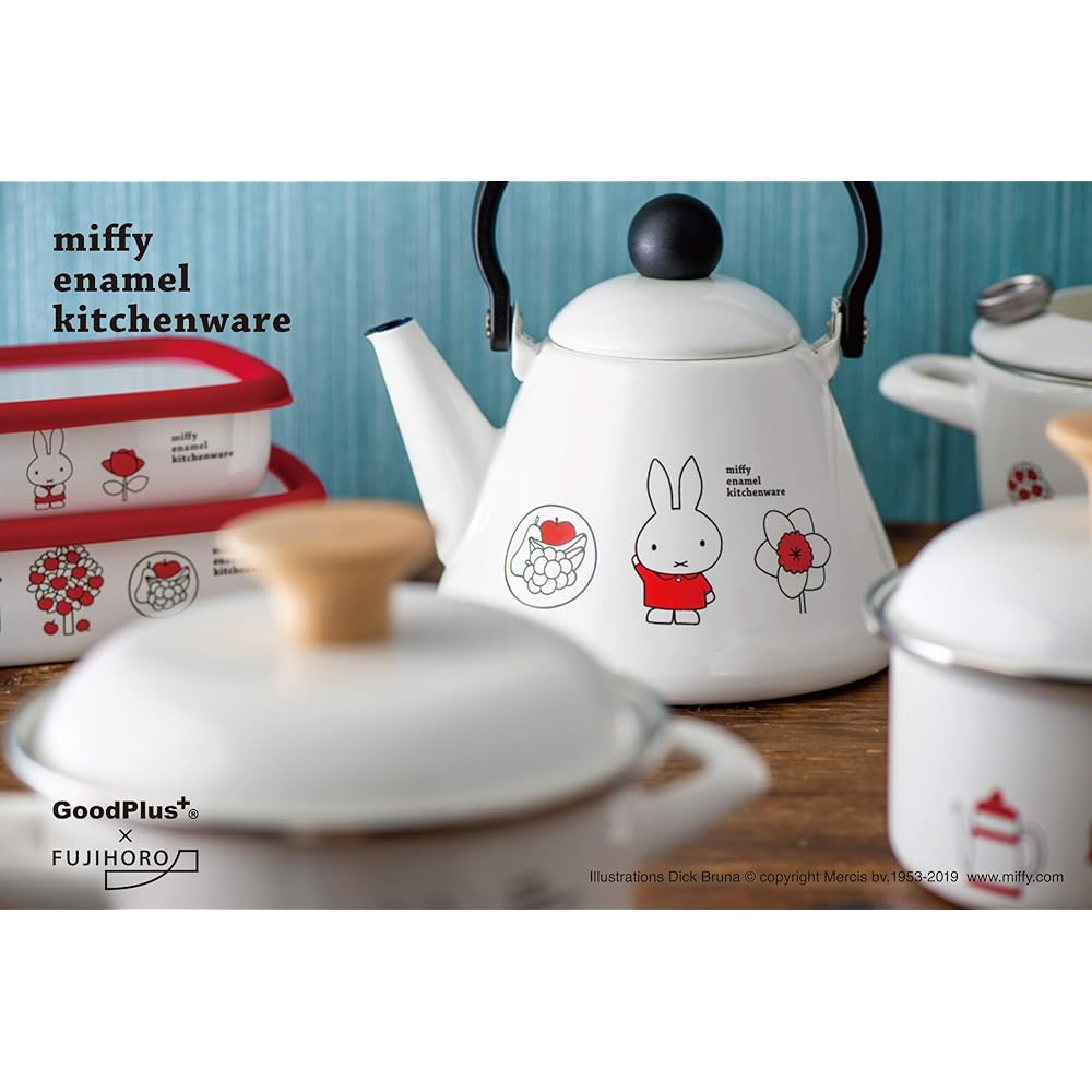 GoodPlus+ Emile Miffy Enamel (1.5L Kettle) [Strong against acid and alkali, no odor transfer] [Compatible with all IH heat sources] [Dick Bruna]