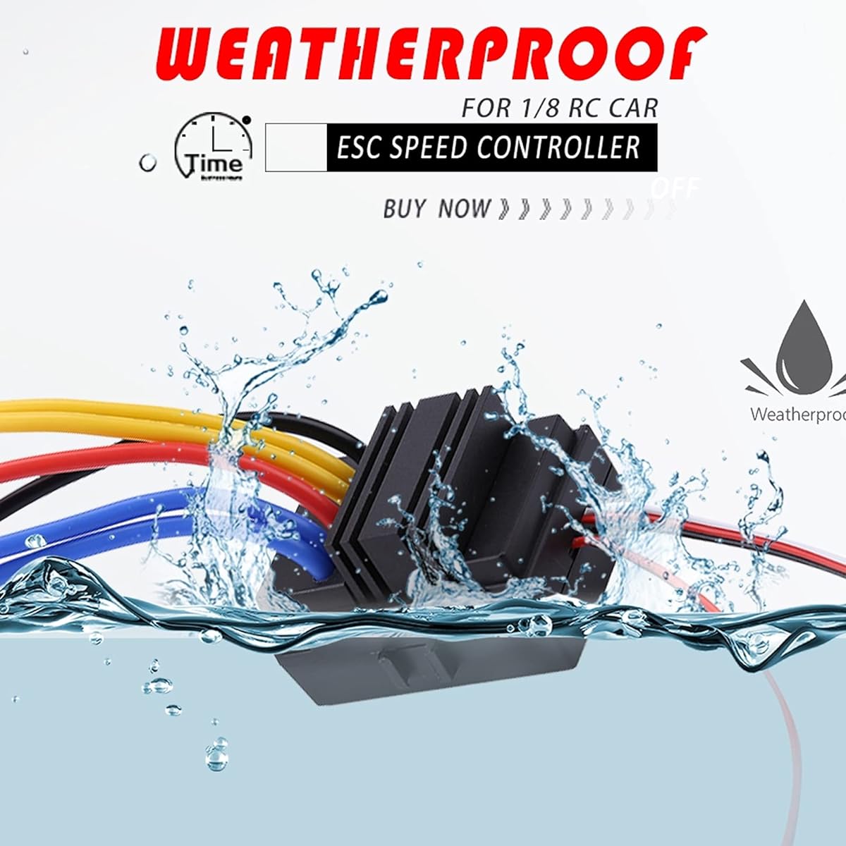 GLOGLOW 80A Motor ESC Speed Controller, Dual Brush 80A Brushless ESC (Electric Speed Controller) Splashproof for 1/8 1/10 RC Car Truck(1)