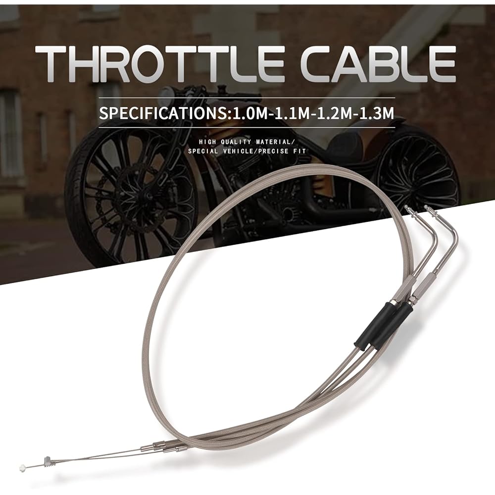BAIONE Worldmotop 39" 43" 47" 51" Throttle Cable Fits: Harley Iron XL 883 1200 Dyna Softail Fat Boy Heritage Road King XL883 XL1200 Throttle Clutch Cable Wire (51")
