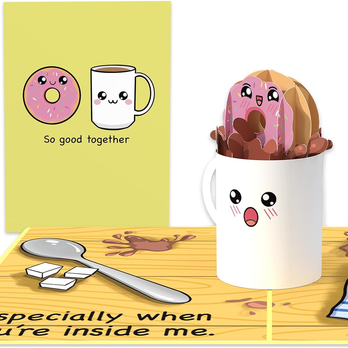 Funny Valentine's Day Cards for Him | Cute Donut Pop Up Cards 3D Coffee Cup Valentine's Day Cards | Anniversary Cards for Husband from Wife | Dirty Valentine's Cards for Boyfriend, ...