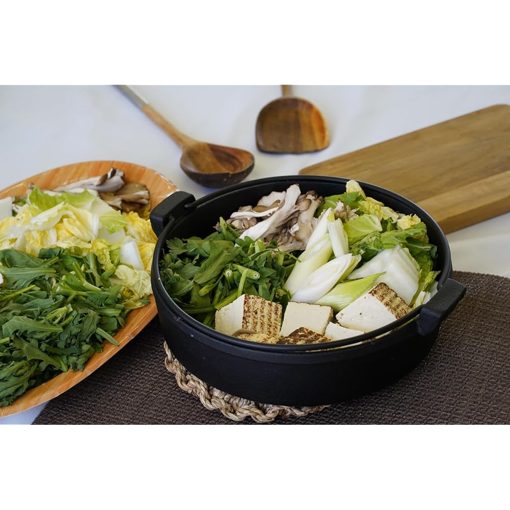 Ikenaga Tekko Sukiyaki Pot, IH Compatible, Made in Japan, Iron Pot, Stir-Fry, Iron Replenishment, 26cm, Kizuna Sukiyaki Pot 12122