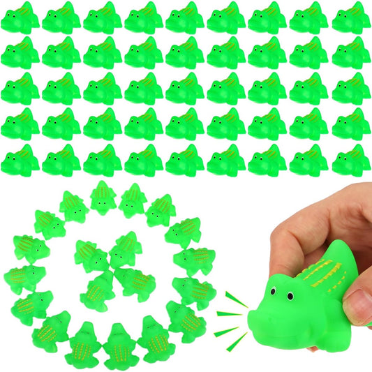 72pcs Rubber Alligator Crocodile Family Bathtub Toy Alligator Bath Buddy Squirter Floating Green Alligator Rubber Bath Toy Fun Water Squirter Bath Play Toddler Cute Soft Tropical Animal Toy