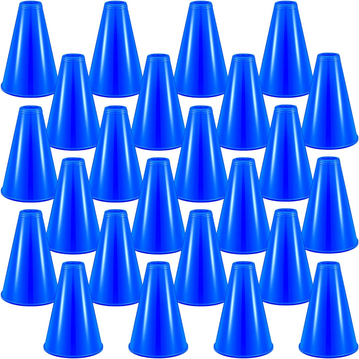 Woanger Cheer Megaphone 24 Pieces Party Favors Sports Cheer Party Noise Maker Toy Plastic Megaphone for Party Sports Match Game Outdoor Activities (Blue)