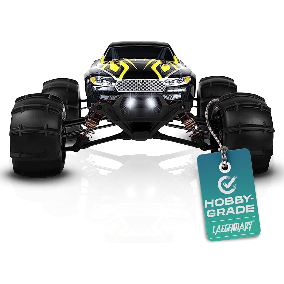 LAEGENDARY Remote Control Car Hobby Grade RC Car 1:16 Scale Brushless Motor with 2 Batteries 4x4 Off-Road Waterproof RC Truck High Speed RC Car for Adults Radio Controlled Car Remote Control Truck Gift for Kids