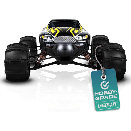 LAEGENDARY Remote Control Car Hobby Grade RC Car 1:16 Scale Brushless Motor with 2 Batteries 4x4 Off-Road Waterproof RC Truck High Speed RC Car for Adults Radio Controlled Car Remote Control Truck Gift for Kids