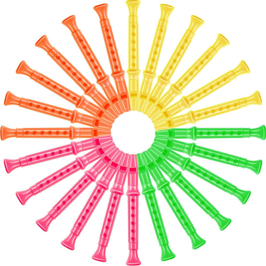 48 Pieces 6 Hole Plastic Recorder Recorder Musical Instrument Children's Recorder Musical Recorder Flute Musical Instrument Toy Music Party Favor Goods Beginner Gift School Performance Mixed Color