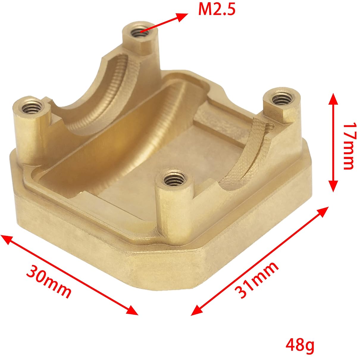 DKKY Simulation Climbing Model Heavy Weight Brass AR44 Difference Cover 48g for Axial SCX10 II 90046 90047 RC Crawler Car