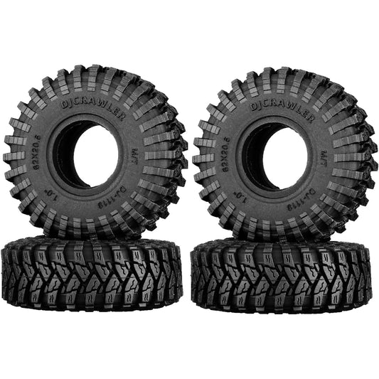 1.0 inch Super Soft Tire 62x20.5mm for SCX24 Wheel Upgrade High Viscosity 1/24 Scale RC Crawler MT Rubber Tire DJCRAWLER Parts for Axial Bronco Gladiator B17 1/18 TRX-4M Defender