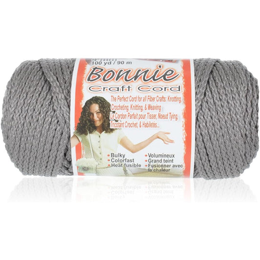 Craft County Bonnie Macrame Cord - 4mm - 100 Yards Long - Assorted Colors PRL-BNC4MM-SMKGRY-~CC_RK18