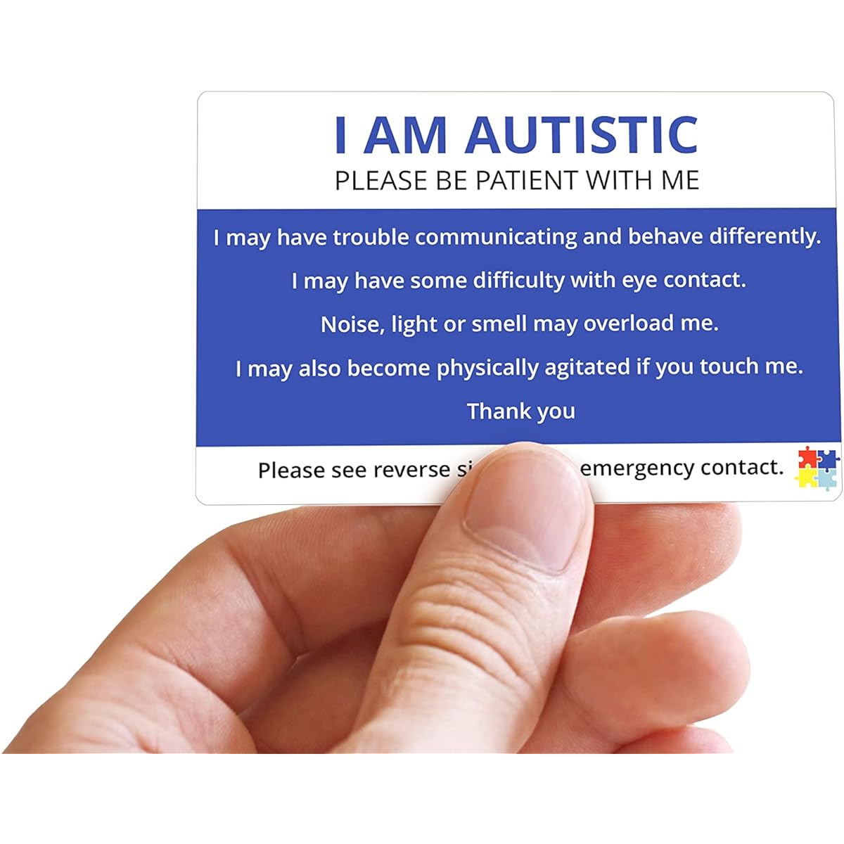 PinMaze Autism Alert Card - ADHD Awareness Card - Autism Emergency Contact Card Wallet Insert (2 Pieces)