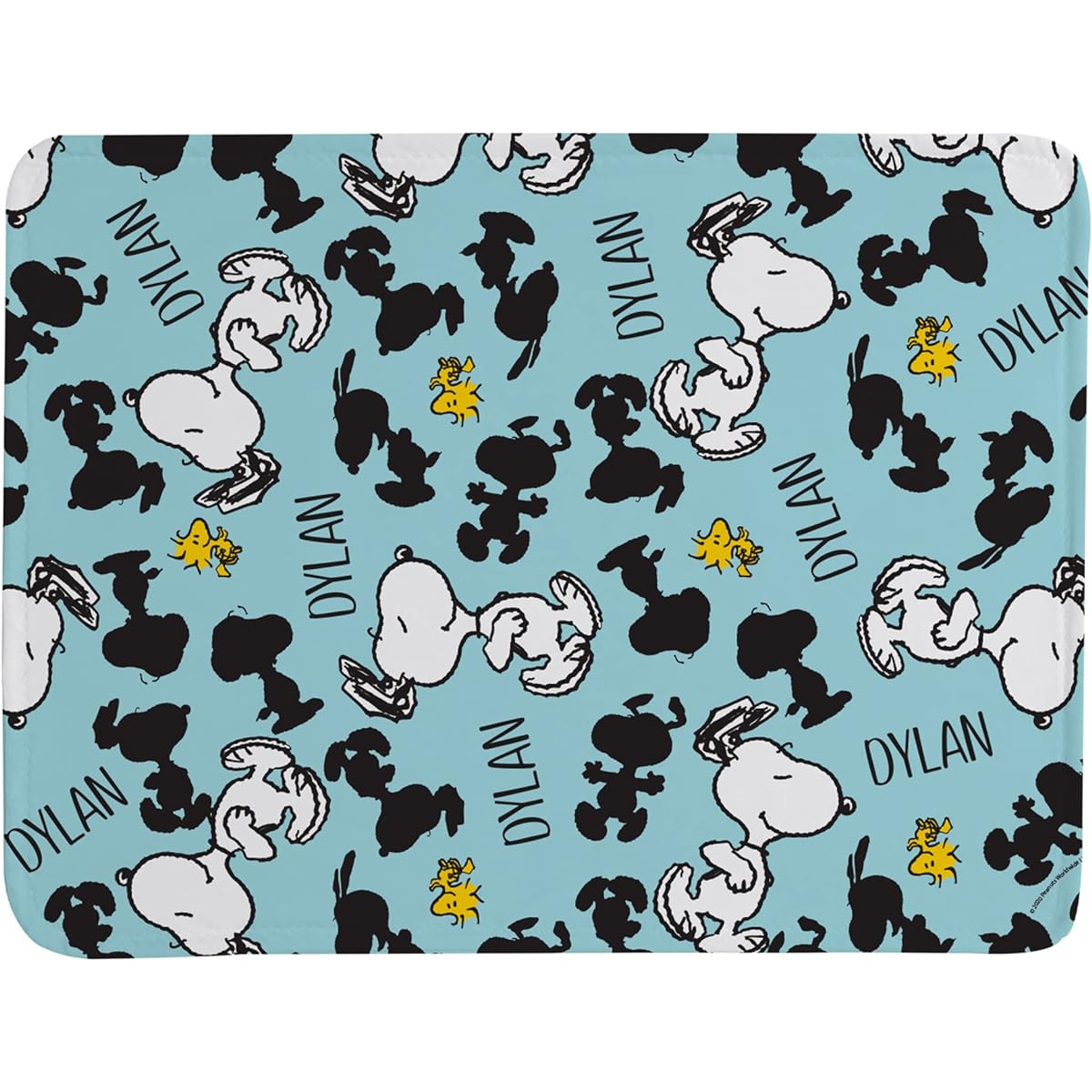 Let's Make Memories Peanuts All Over Snoopy Print Plush Blanket - Blue - 50x60