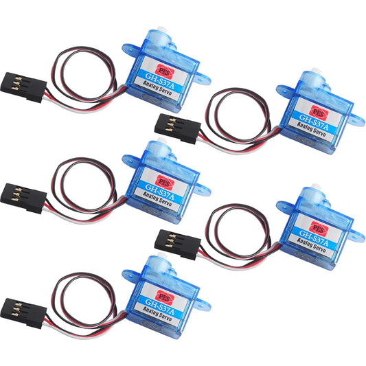 Wishiot Mini Super Light 3.7g Digital Servo GH-S37D Control Airplane Flight Direction for RC Plane Helicopter Boat (Pack of 5)