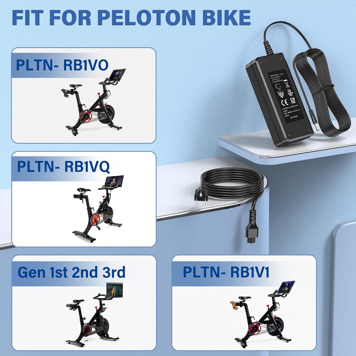 Peloton Exercise Bike Power Cord 12V 4.17A AC Adapter with UL for Peloton ATS050TP121 PLTN-RB1VO Charger Power Supply Replacement