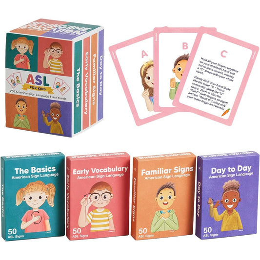 ASL Kids Flash Cards - 200 American Sign Language Cards for Beginners, Kids, Toddlers