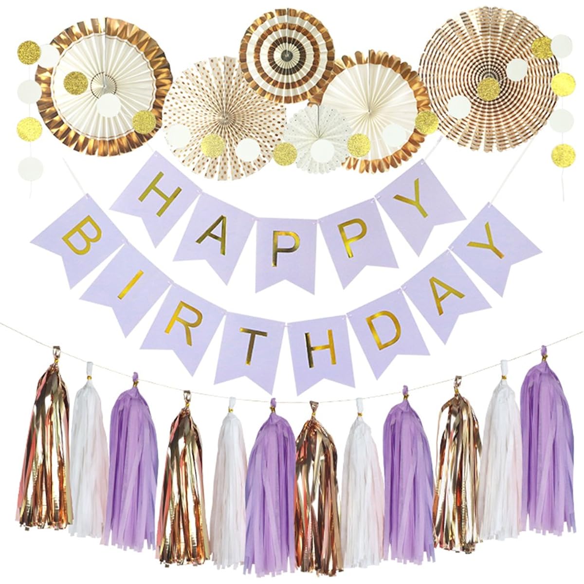 Monkey Home Tissue Paper Fans Happy Birthday Banner Party Decorations Circle Dots Paper Garland Tissue Paper Tassels 20 Pieces First Birthday Baby Shower Supplies