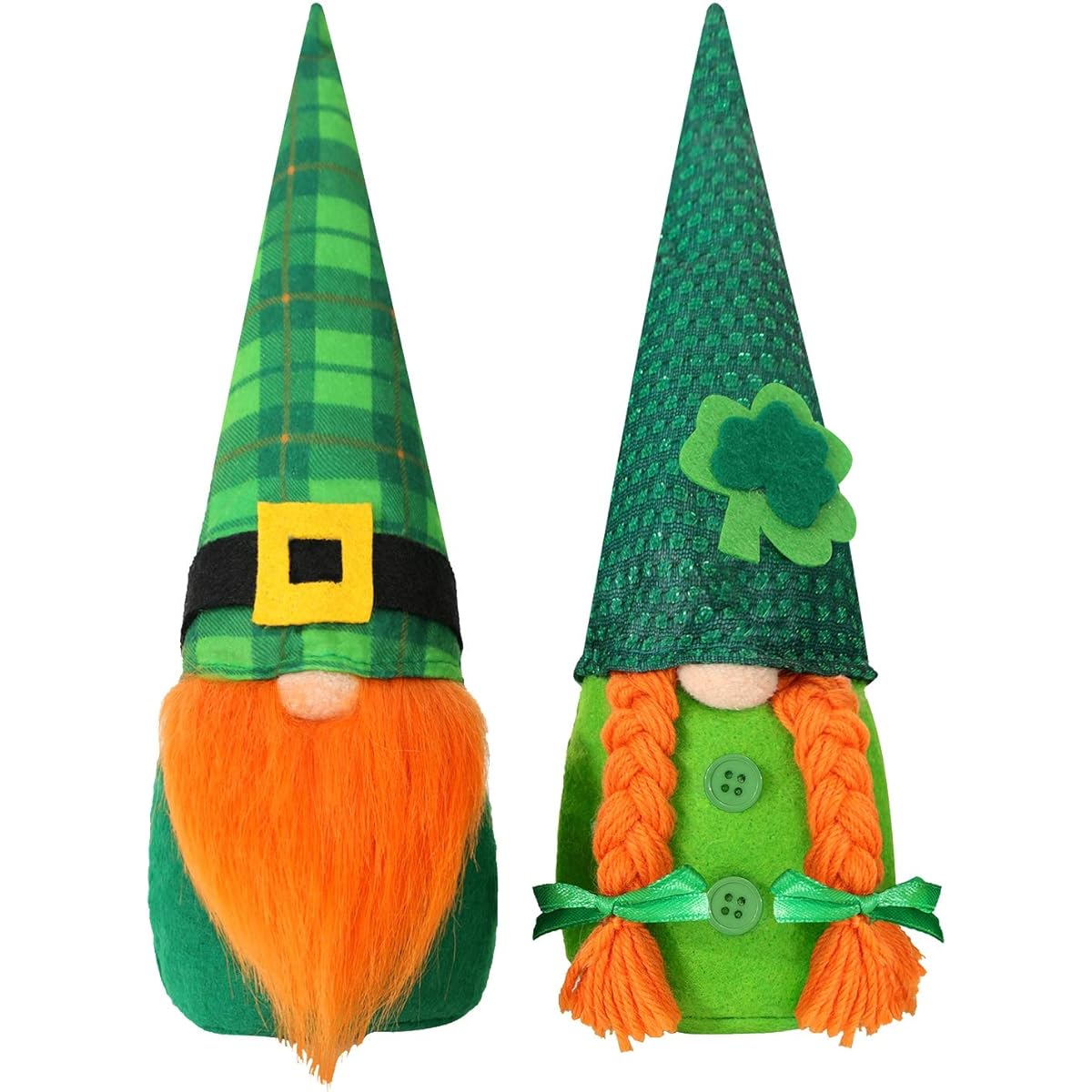 Sawowkuya St. Patrick's Day Irish Gnome 2 Pack St. Patrick's Day Decoration Toy Ornament Gift Irish Leprechaun Varnished Clover Elf Scandinavian Folklore Spring Home Lucky Day Household Ornament