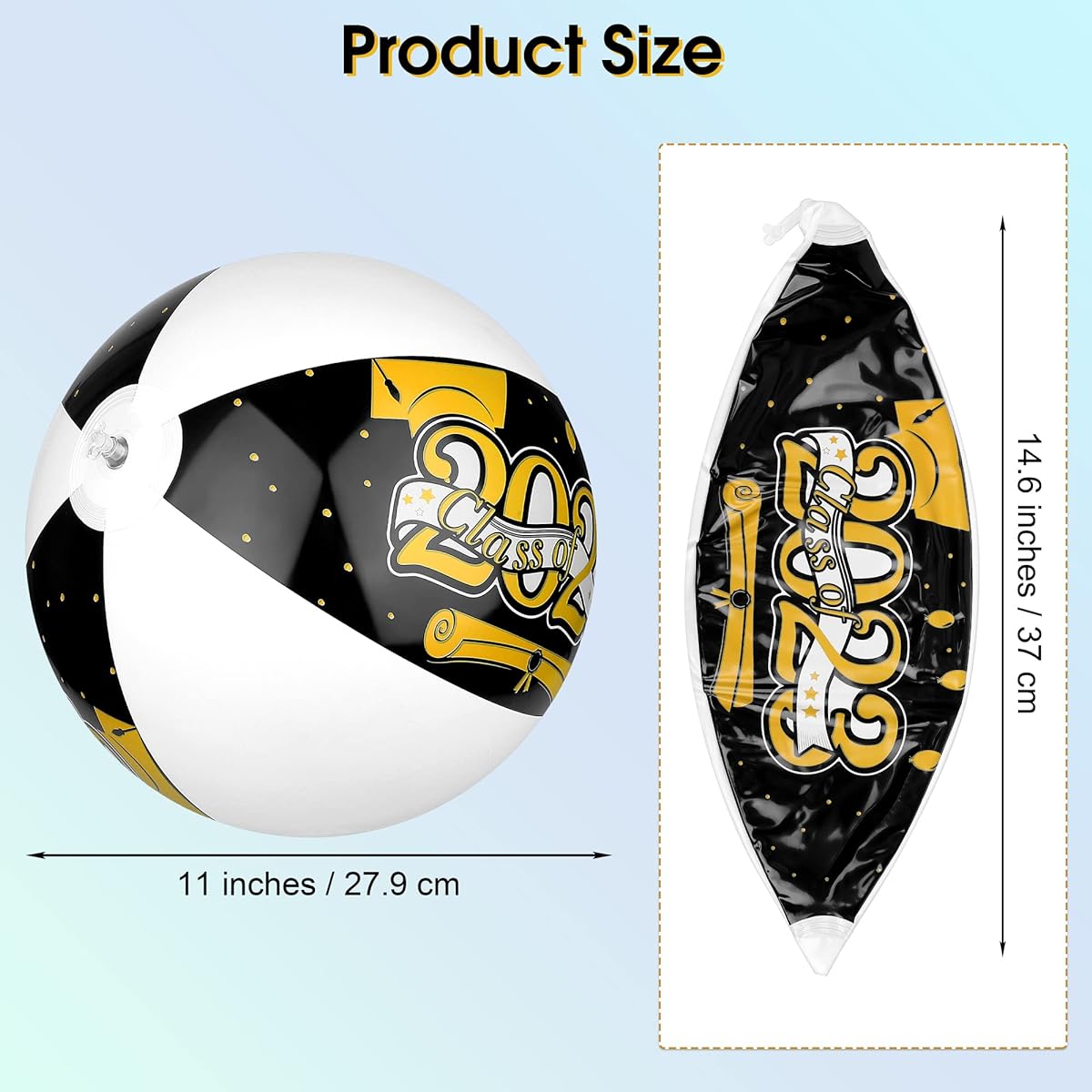 Fovths Graduation Beach Balls, Graduation Party Supplies Large Beach Balls Beach Supplies Summer Pool Beach Indoor Outdoor Water Games 6 Pack