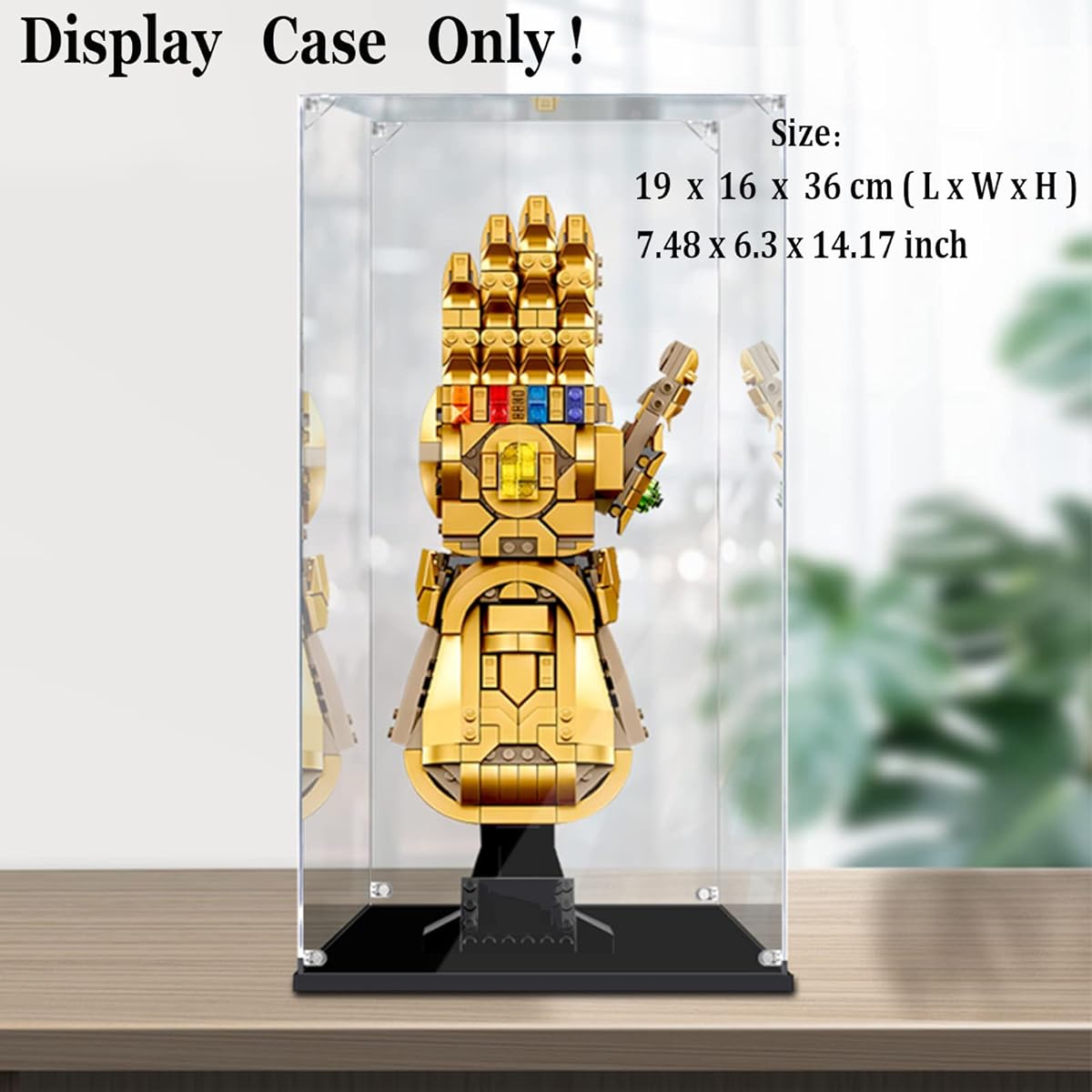 BOOVAX Acrylic Clear Display Case for Infinity/Nano Gauntlet Model - Compatible with LEGO 76191 / 76223 - Display Box (7.4 x 6.3 x 14.1 inches)