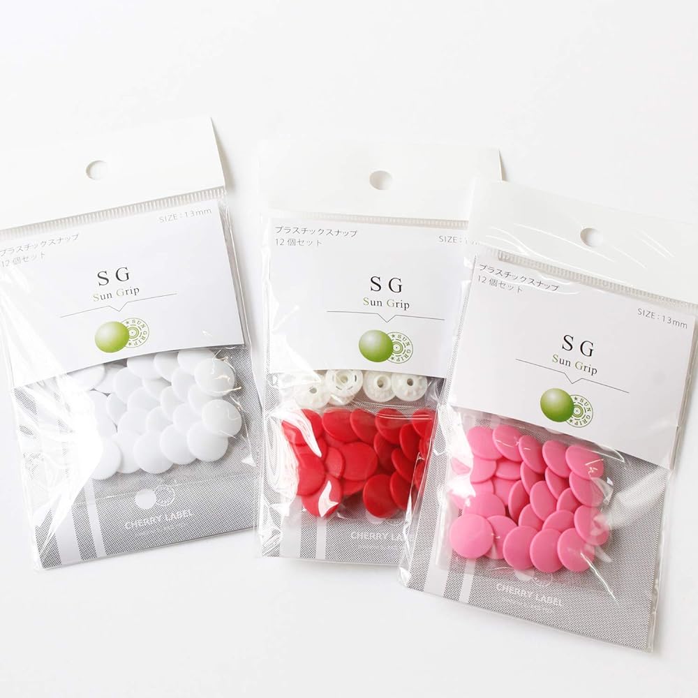 Nippon Chuko NBK Sun Grip Plastic Snap Button Hand Press Starter Set + Button 3 Colors D Set SG-DSET-CL