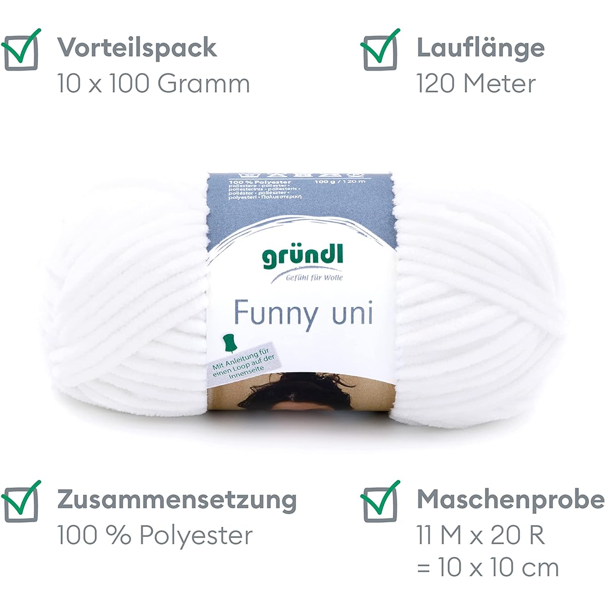 Gründl 3442-01 Funny Unicotton Cover 100% Polyester, White, 47, 50x40x10cm