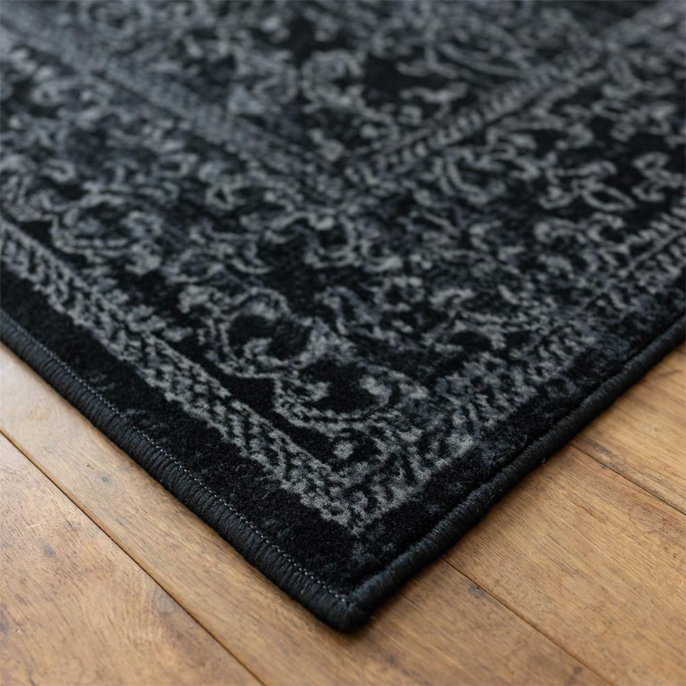 Sayan Sayan Ornament Rug Carpet Odin 200x250 3 Tatami Black Made in Belgium
