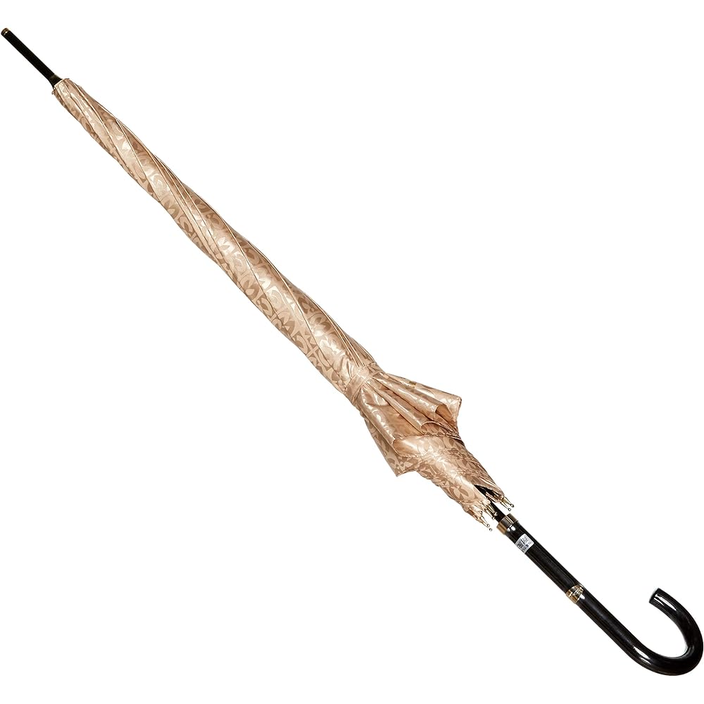 [Moonbat] Women's Long Umbrella Mila Schon Logo Jacquard Women's Umbrella Long Umbrella Windproof Umbrella Jump Umbrella Women's Off White Rib Length: Approx. 60cm