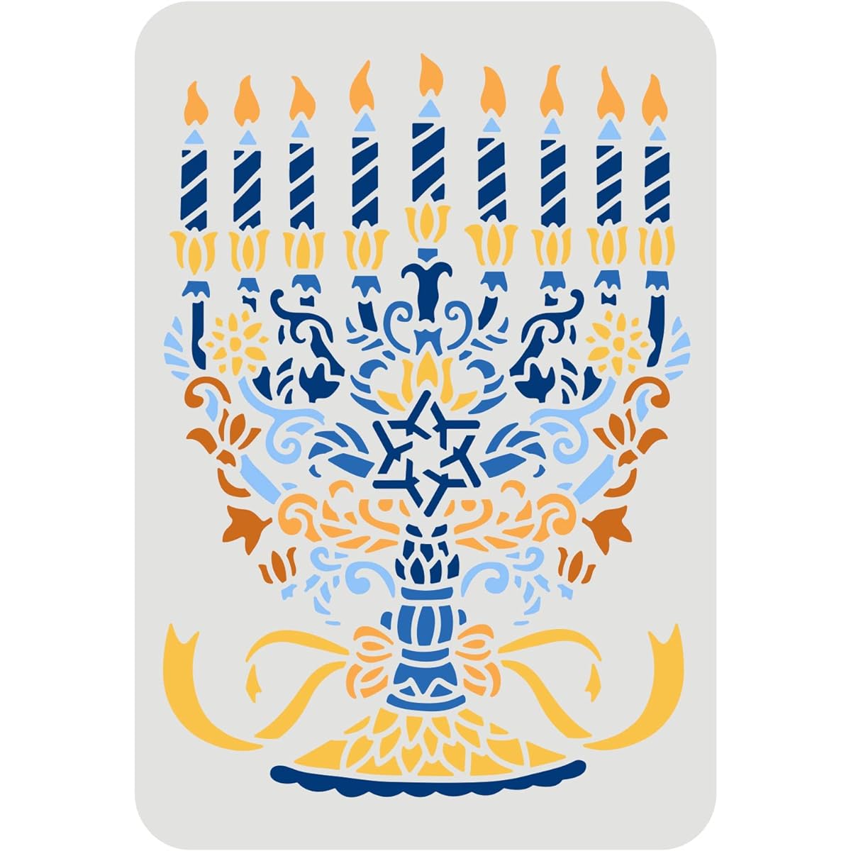 FINGERINSPIRE Candle Stick Stencil 11.7x8.3 Inch Candle Stick Drawing Painting Stencil Plastic Hanukkah Gingerbread Candle Stick Stencil DIY Home Decor Stencil for Wood Floor Wall