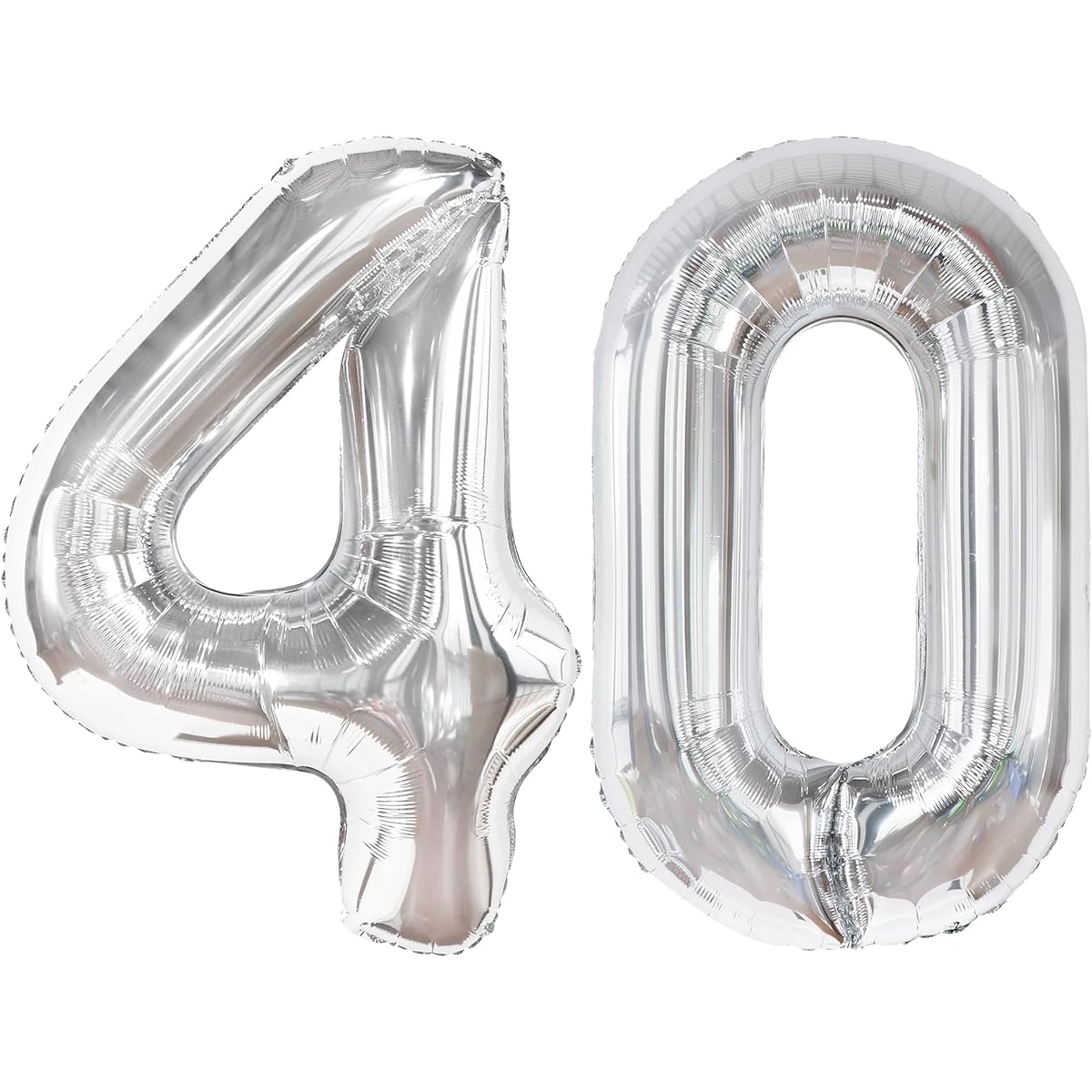 KatchOn Big Silver 40 Balloons Number - 40 Inch | 40th Birthday Balloons 40th Birthday Decorations for Women Silver | 40th Birthday Decorations for Men Silver | 40th Birthday Decorations