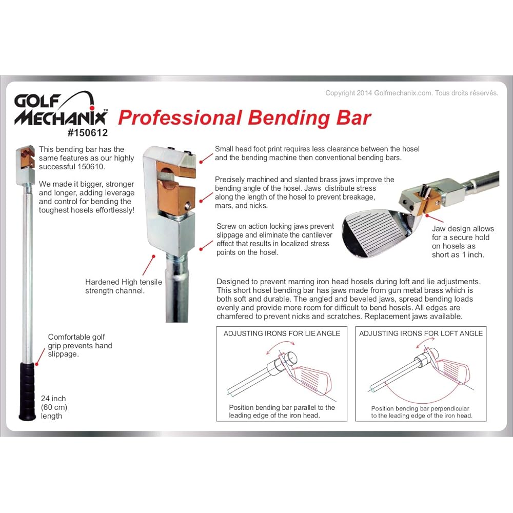 150612 Golf-Mechanix PRO Bending Bar for Loft & Lie Adjustment Pro Bent Bar