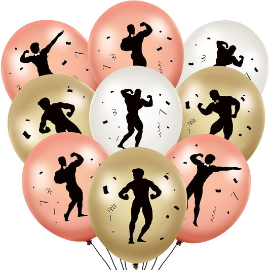 80 Pieces Bachelorette Party Balloons Decoration Men Stripper Latex Balloons Dancing Men Stripper Balloons 12 Inch Rose Gold Pink and White Naughty Dancer Balloons for Birthday Wedding Party