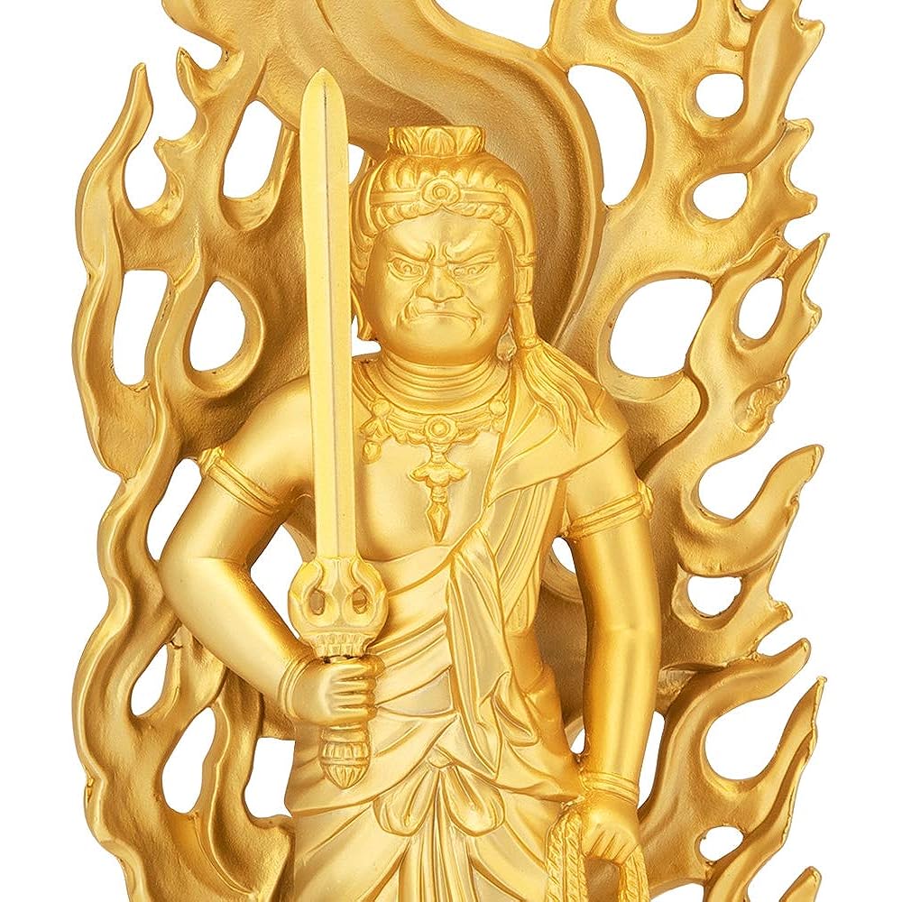 Buddhist altar shop Takita Shoten Buddha statue Fudo Myoo (born in the year of the Rooster) Alloy gold plated (height 15.5cm x width 6cm) [Made by Hideun Makita] ◆ Twelve zodiac guardian statues to ward off evil spirits / Guardian Buddha [Certificate iss