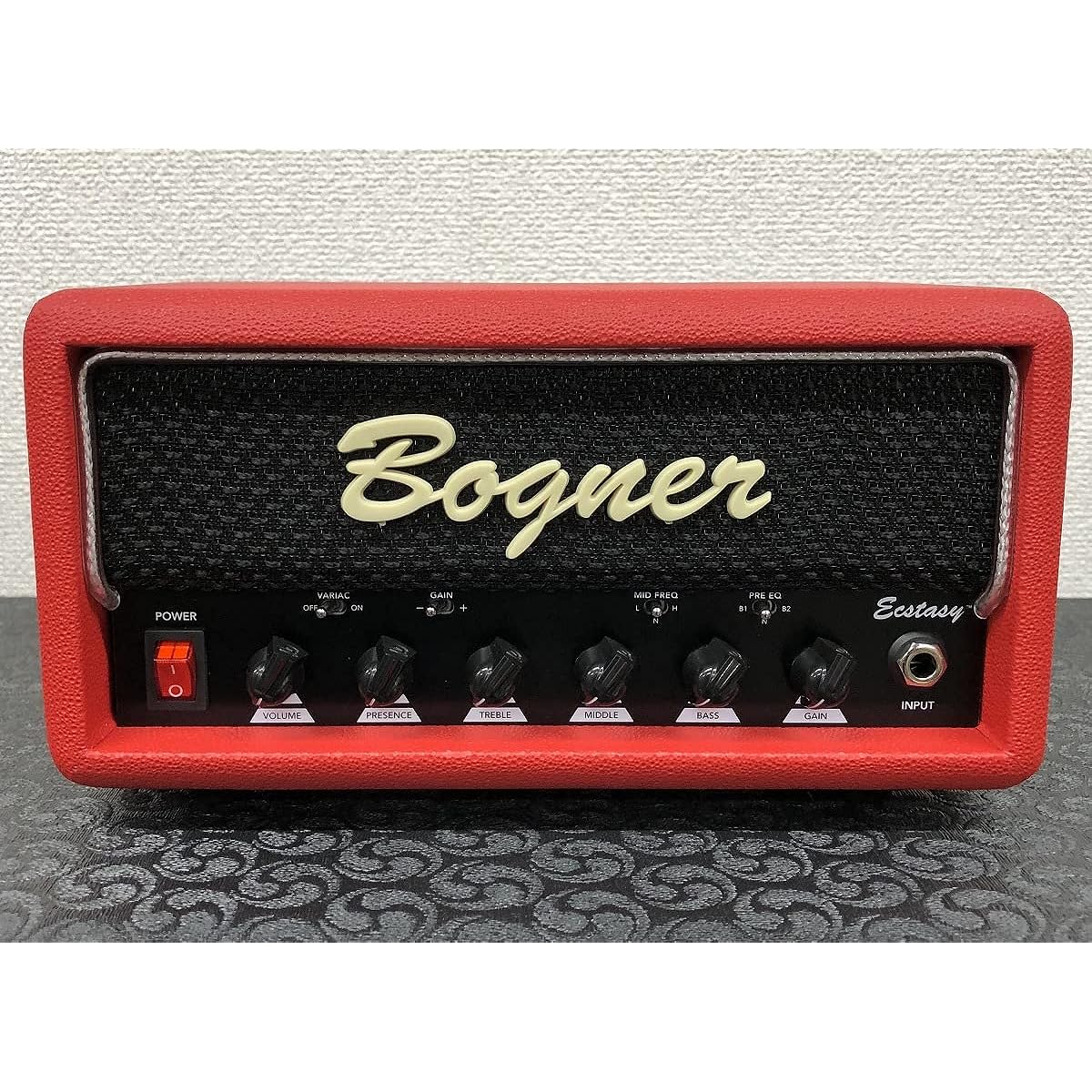 Bogner/Ecstasy Mini Head Custom Color Red Tolex/Black Grill/Silver Piping Black Knobs